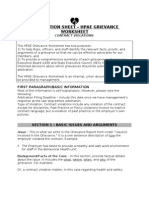 HPAE Grievance Worksheet For Contract Violations