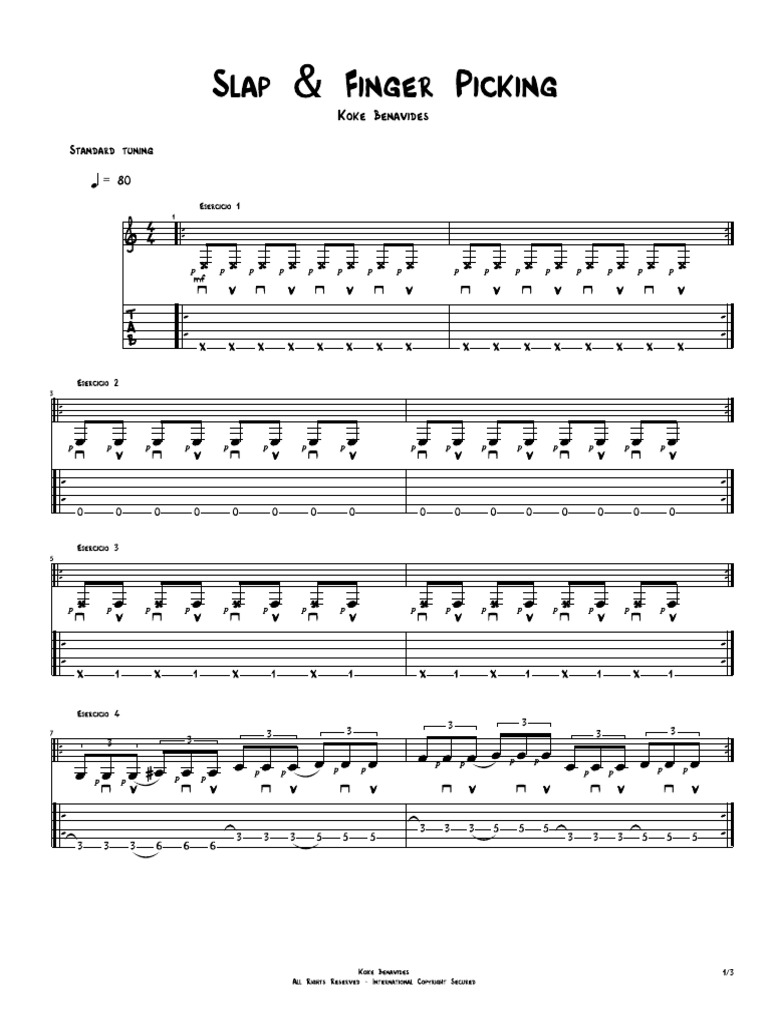 1.koke Benavides - Slap & Finger Picking PDF | PDF
