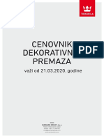 Cenovnik Dekorativnih Premaza RSD - 21.03.2020