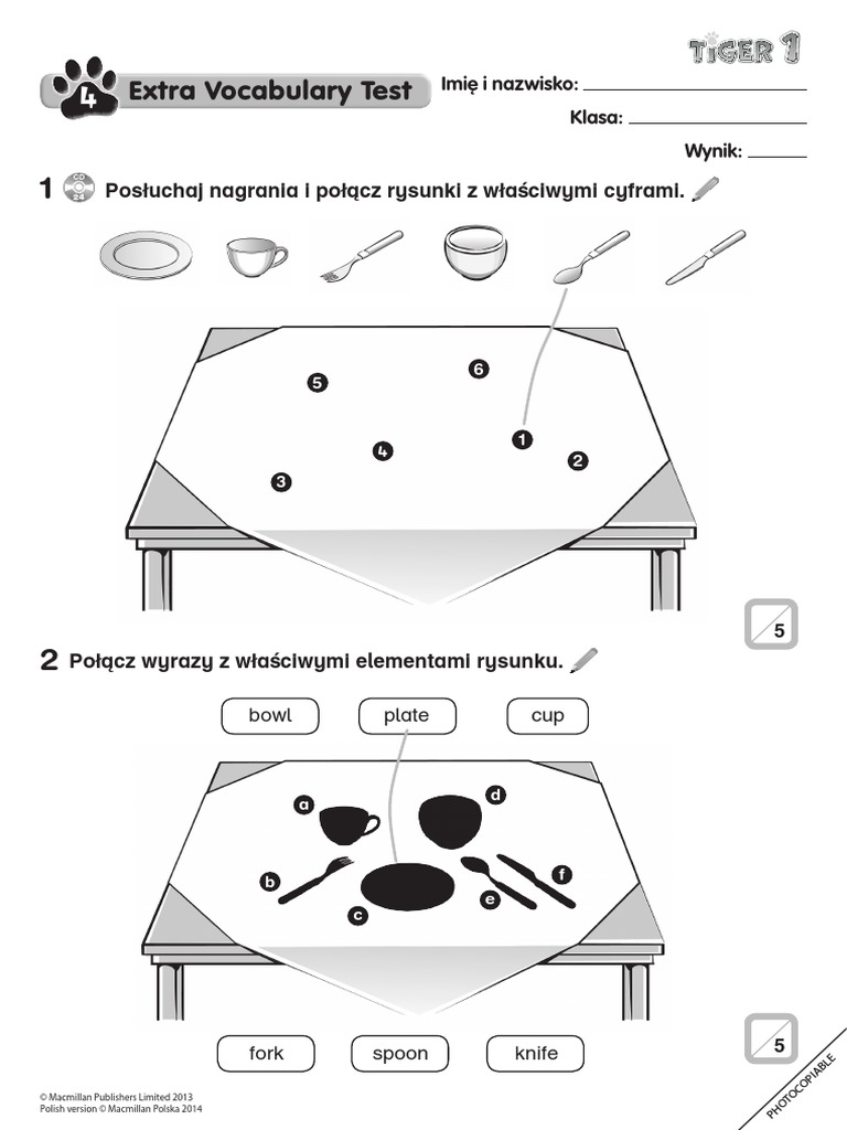 Tiger 1 Unit 4 Extra Vocabulary Test Pdf