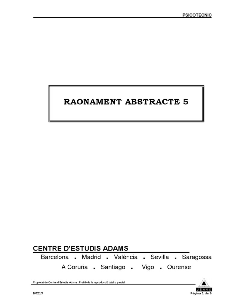 Raonament Abstracte 5 | PDF