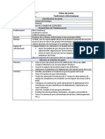 Fiche de Poste Technicien Informatique