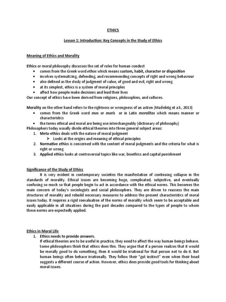Understanding ethics an introduction to key concepts and theories