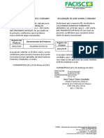 DECLARAÇÃO DE LIVRE VENDA E CONSUMO - Gelatina PDF