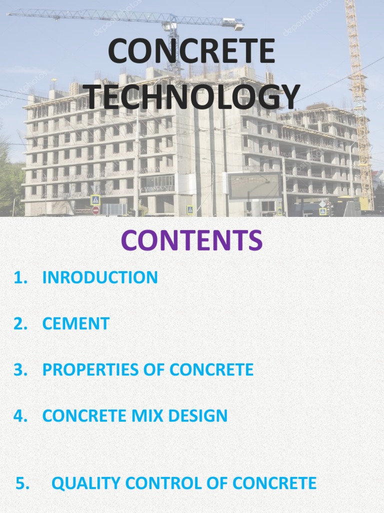 Overview of Cement and Concrete Technology | PDF | Concrete | Cement
