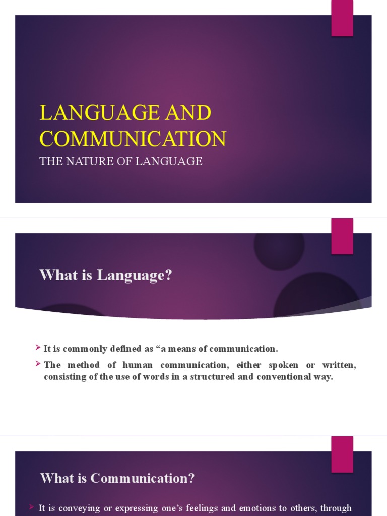 Language and Communication PDF Communication Code(01)