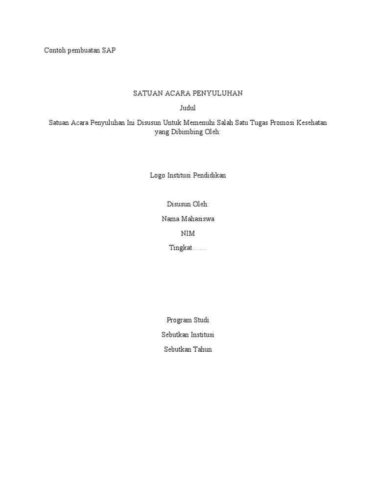 Contoh Pembuatan SAP | PDF