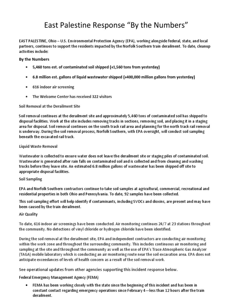 East Palestine Information Update 3.16.23 PDF National