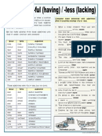 ADJECTIVES ENDING IN -FUL OR -LESS (1)