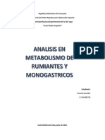 Analisis en Metabolismo de Rumiantes y Monogastricos