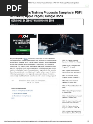 FREE 3+ Music Training Proposals Sample..