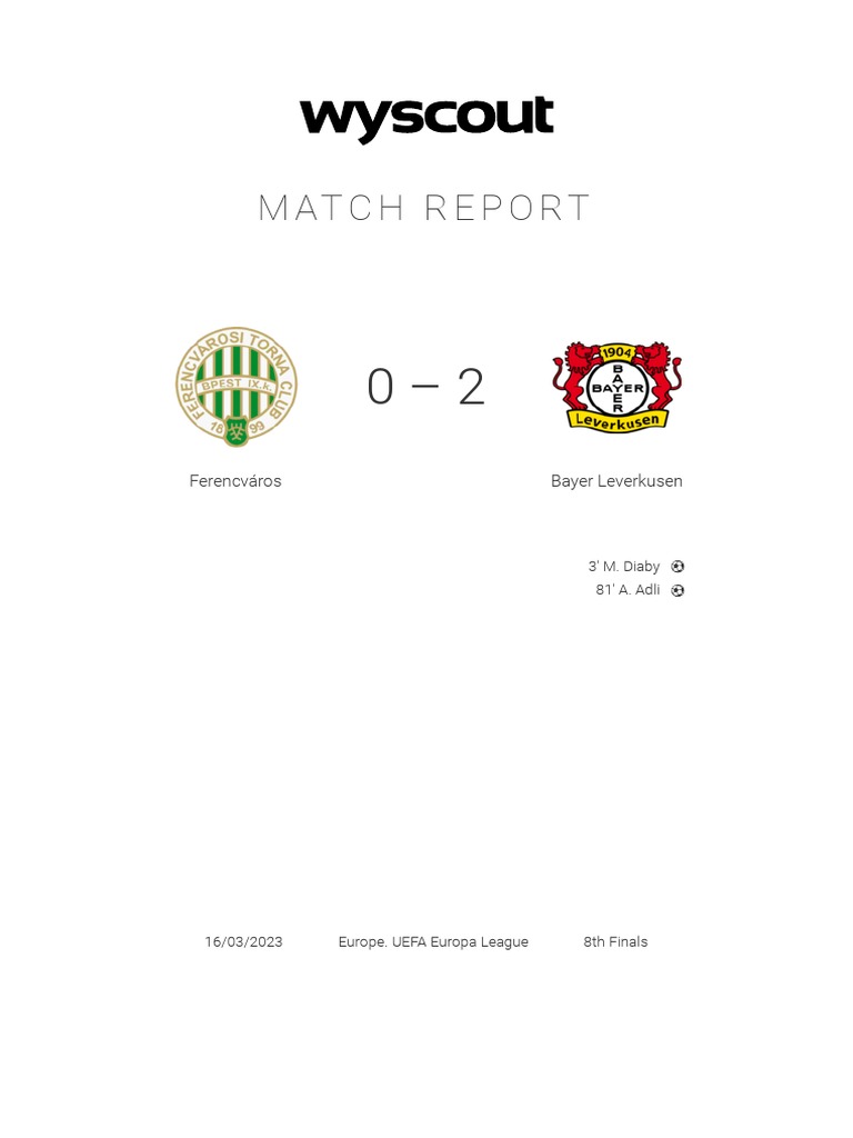 Ferencvaros - Bayer - 0:2. Europa League. Match review, statistics (March  17, 2023) —