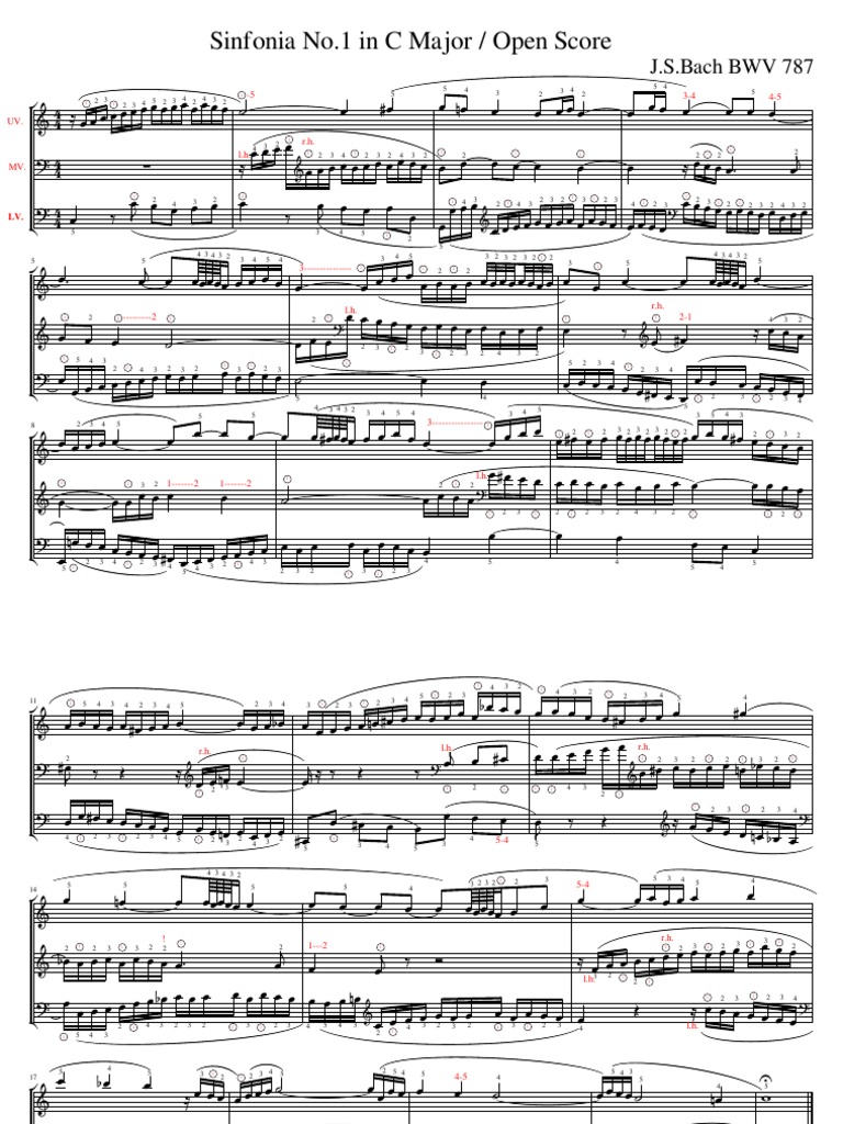 Sinfonia nr 1 in c major open score pdf