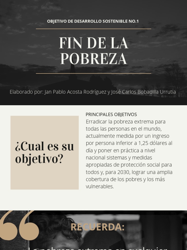 ODS 1: Fin de la Pobreza Infantil | PDF | Ciencias sociales