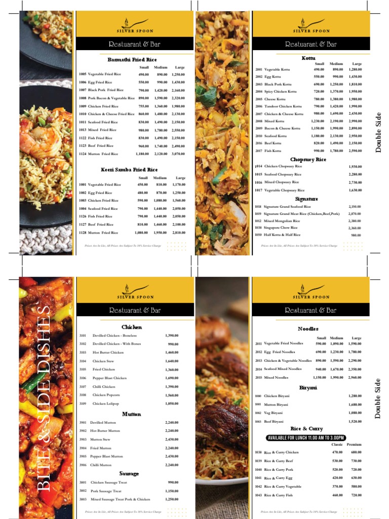 Silver Spoon Menu New 2701 PDF Chili Pepper Sausage