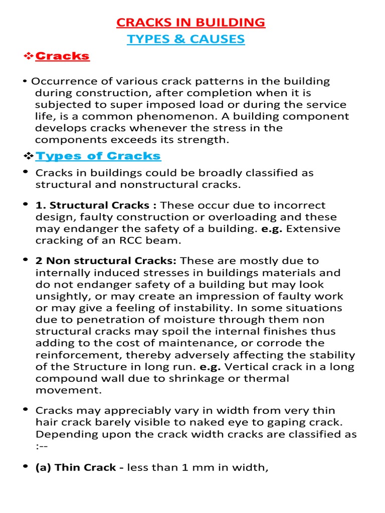 Cracks in Building PDF | PDF | Deformation (Engineering) | Fracture