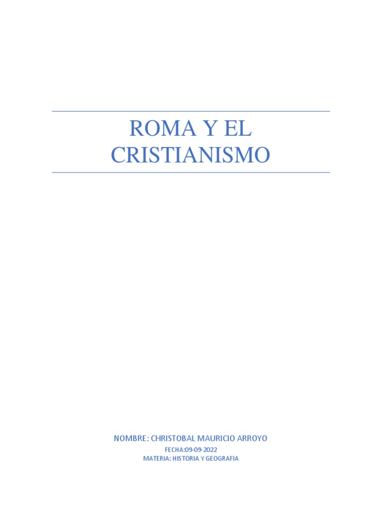El surgimiento del cristianismo en el Imperio Romano | PDF ...
