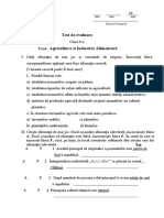 Clasa9 Test La Tema Agricultura Si Industrie Alimentara