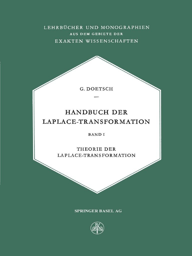 Gustav Doetsch (Auth.) - Handbuch Der Laplace-Transformation - Band I ...