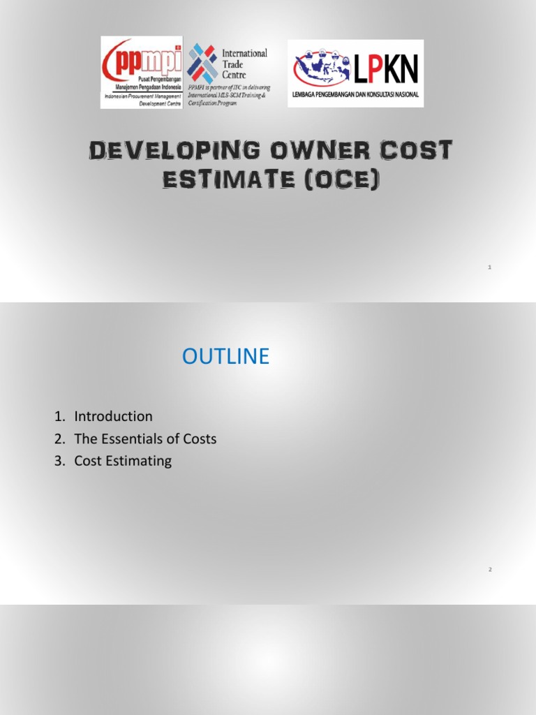 Owner Cost Estimate Development Guide | PDF | Cost Accounting | Cost
