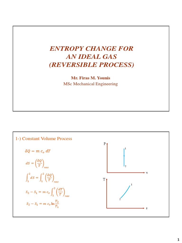 Entropy change processes ideal gas | PDF | Chemistry | Scientific Phenomena