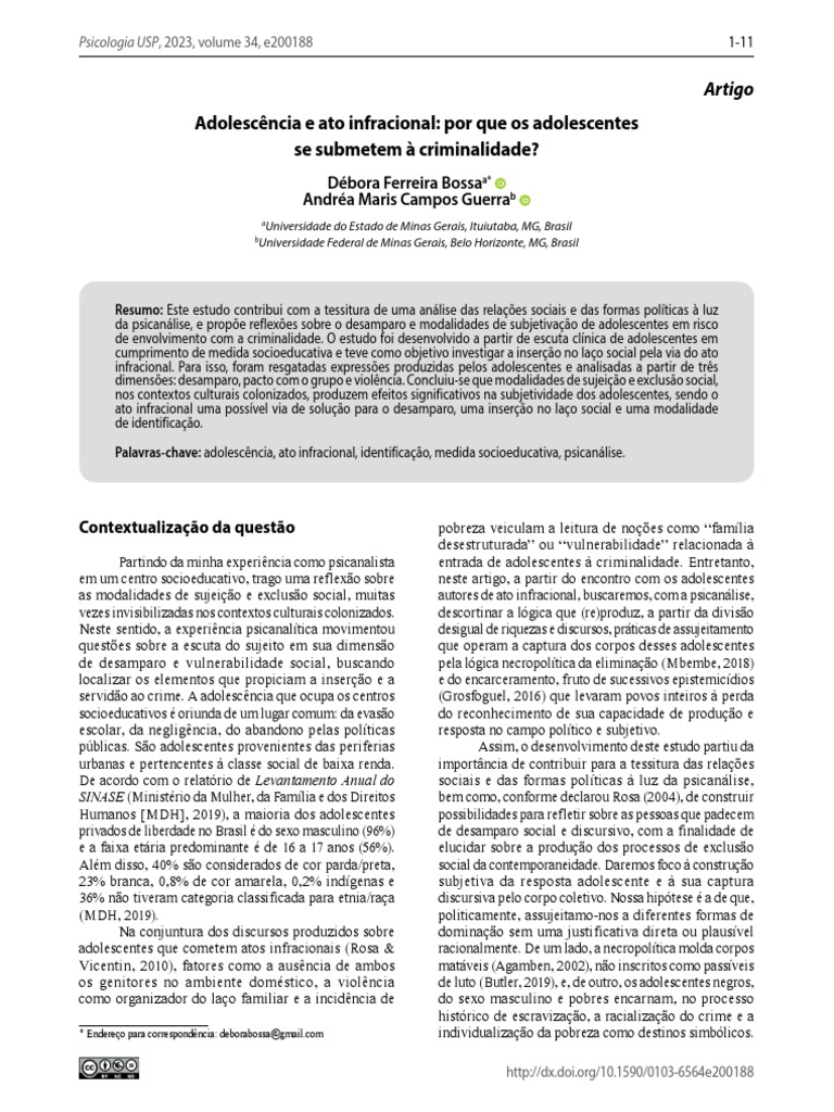2023 Adolescencia_e_ato_infracional_por_que_os_adolesce | PDF | Sigmund ...
