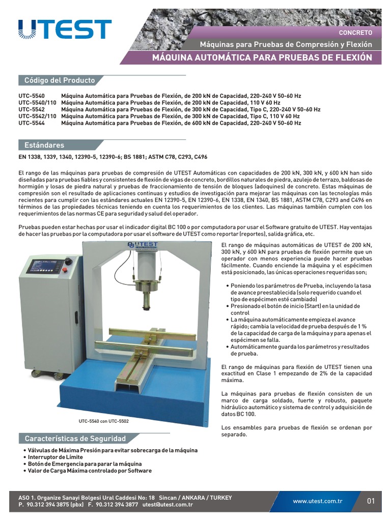 UTC-5540-5542-5544-ES+1 Máquina Automática para Pruebas de Flexión ...