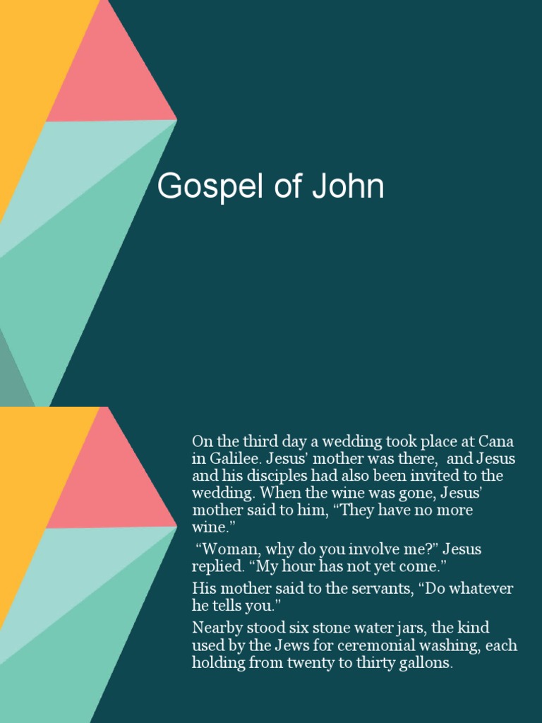 John 2 Water Into Wine PDF New Testament Content Bible Content
