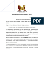 Opinión Sobre El Salario Mínimo