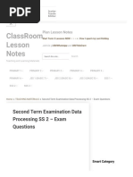 Second Term Examination Data Processing SS 2 - Exam Questions - ClassRoom Lesson Notes