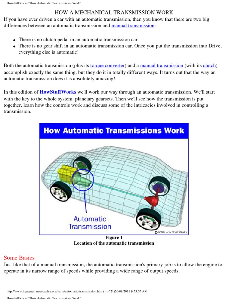 How Stuff Works How Automatic Transmissions Work PDF Transmission