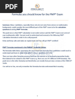 Formulas To Pass PMP Exam PDF