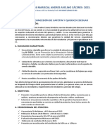 Bases para Concesionario de Cafetería y Quiosco Escolar