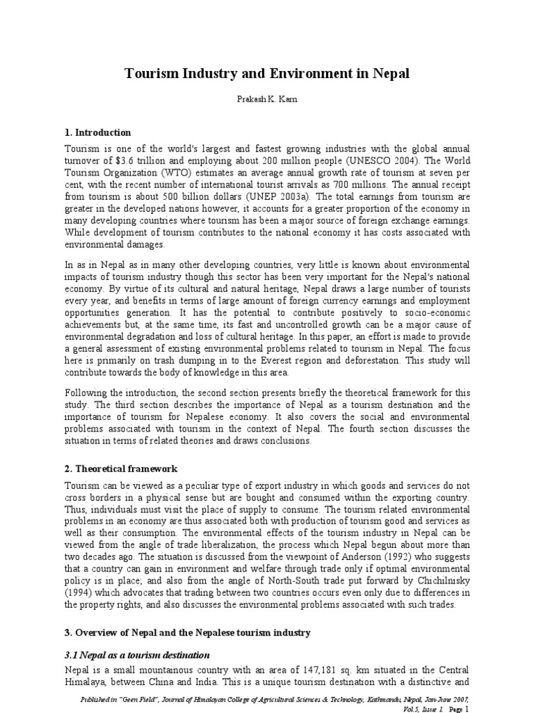 Tourism and Environment Nepal | PDF | Nepal | Tourism