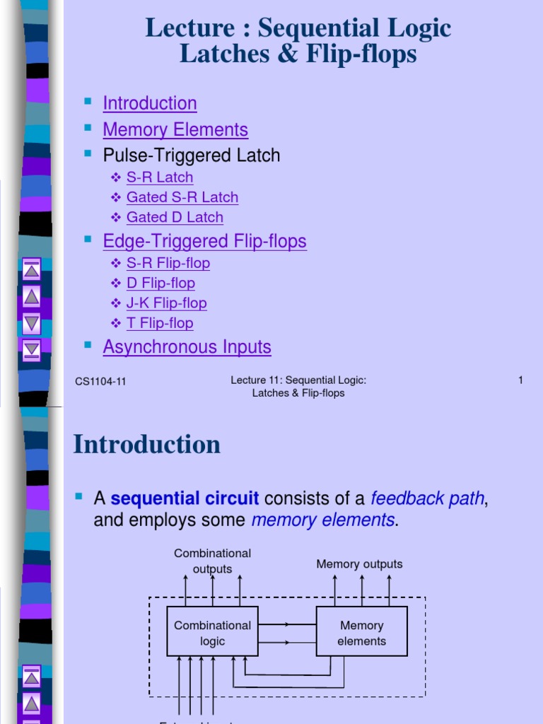 An InDepth Look at Sequential Logic Elements Latches, FlipFlops, and