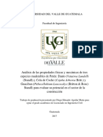 Cojoba Arborea Analisis de Propiedades Fisicas y Mecanicas Peten Aguilar 2017