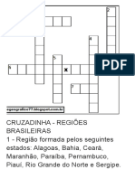 CRUZADINHA - REGIÕES BRASILEIRAS Ampliada