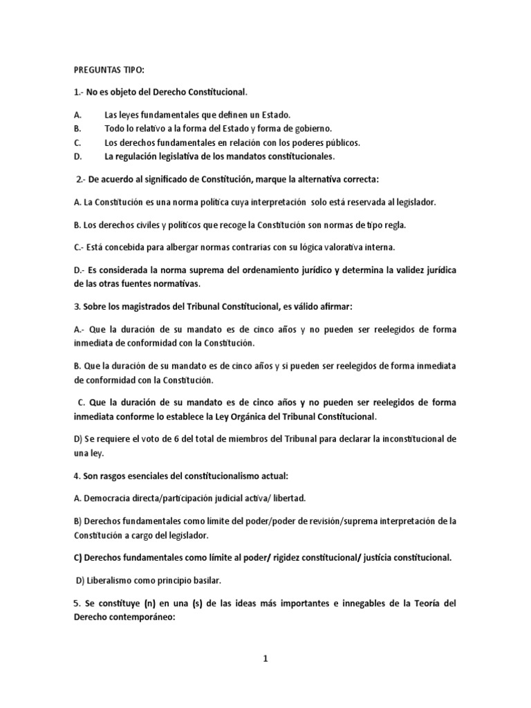 Preguntas tipo pdf constituci n estado de emergencia