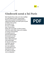 GHEORGHJE ASACHI - Giudecată Nouă A Lui Paris