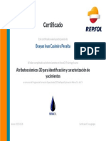 Certificado Atributos Sísmicos 3D REPSOL