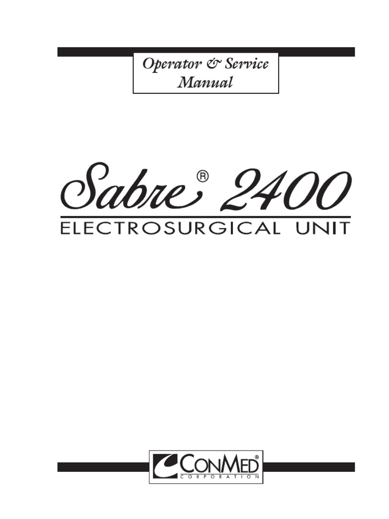 Sabre 2400 - Operator & Service Manual | PDF | High Voltage Direct ...