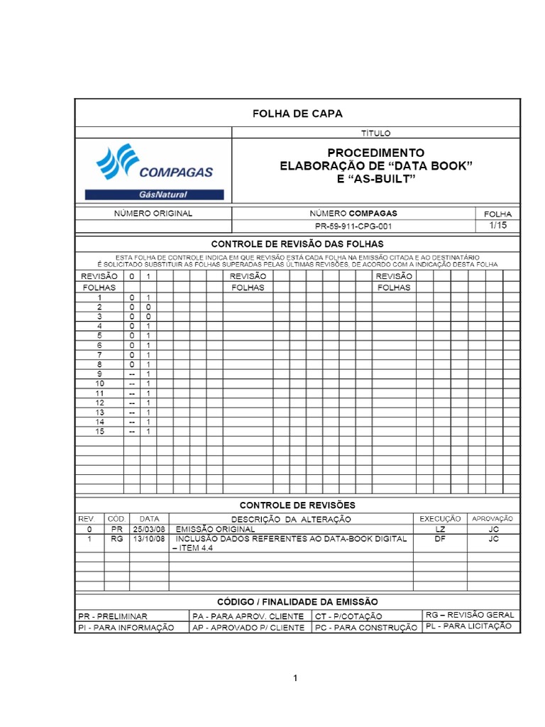 Procedimento Elaboração de Data Book e As-Built | PDF