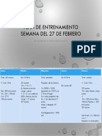 Plan de Entrenamiento Semana Del 27 de Febrero