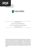 Abn Amro Bank NV 1m Equity Certificates Linked To The Satyam Computer Services LTD - Supplement Series No33