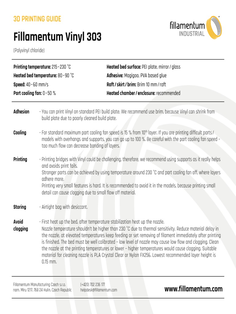 3D Printing Guide for Vinyl 303 | PDF | Polyvinyl Chloride | Adhesive