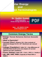 Solar Energy and Radiation Terminologies: Dr. Sudhir Kumar