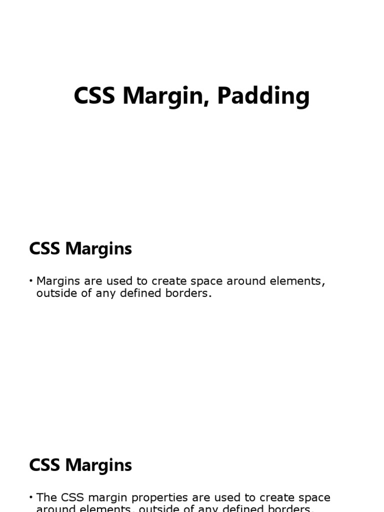 2CSS Margin Padding PDF Computing Computer Programming