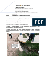 Informe Técnico Sobre El Canal de Agua de La Calle Túpac Amaru y Ferrocarril