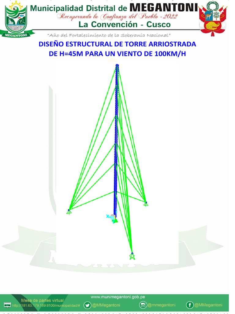 Diseño Estructural de Torre Arriostrada de 45H | PDF | Fundación ...