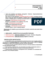 Cronograma Atividades - 9º Ano - 2 Etapa 2021